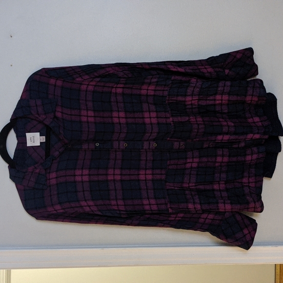 Knox Rose Tops - Knox rose blue and purple flannel size L